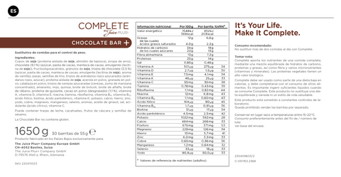 Barres de chocolat