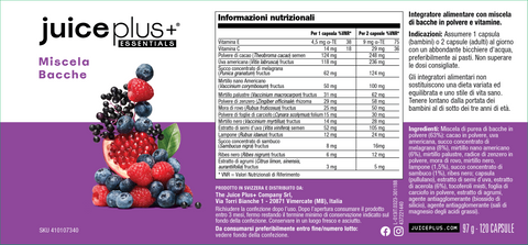 Mélange de fruits, légumes, baies et oméga+ Capsules