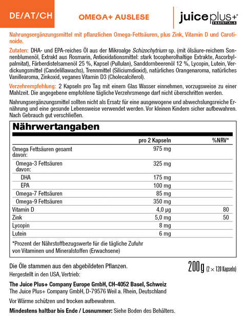 Mélange de fruits, légumes, baies et oméga+ Capsules