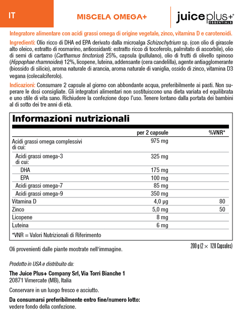 Mélange de fruits, légumes, baies et oméga+ Capsules