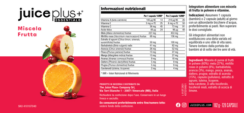 Mélange de fruits, légumes, baies et oméga+ Capsules