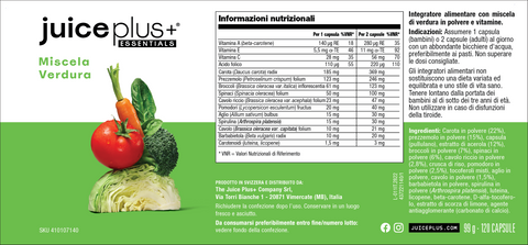 Mélange de fruits, légumes, baies et oméga+ Capsules